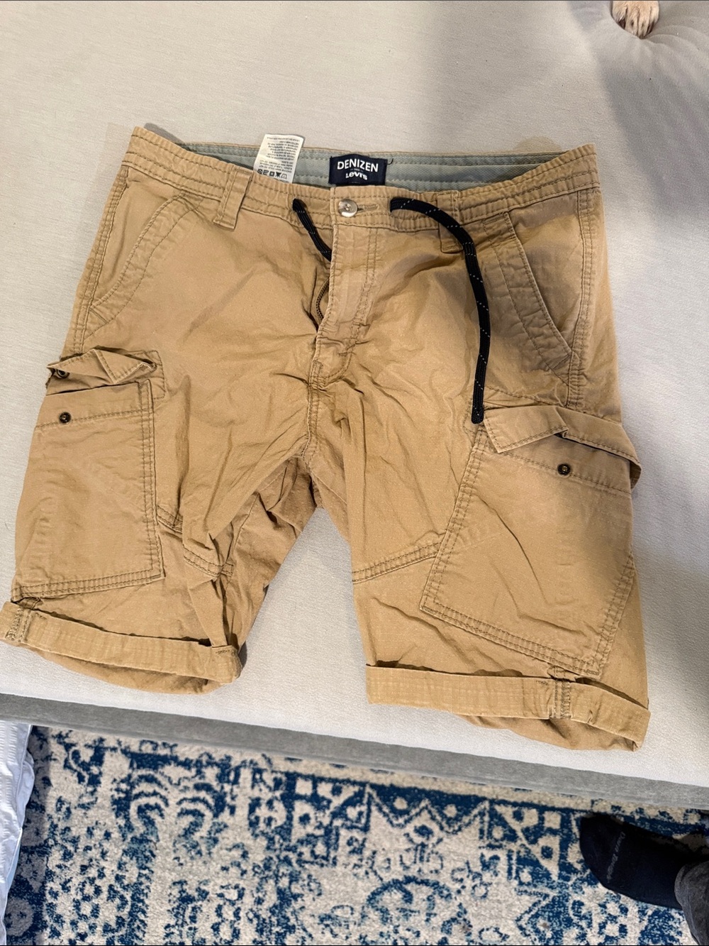 Levi's Khaki Cargo Shorts with Drawstring
